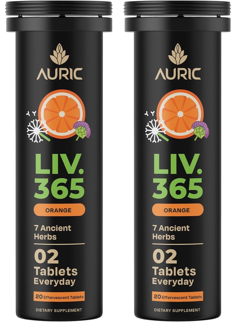 Auric Herbal Liver Support Supplement | Milk Thistle (Silymarin), Turmeric, Garlic, Ginger for Liver Health | Advanced Detox & Cleansing Formula for active Liver | 40 Tablets | Plant Based Gluten-Free - Image 1